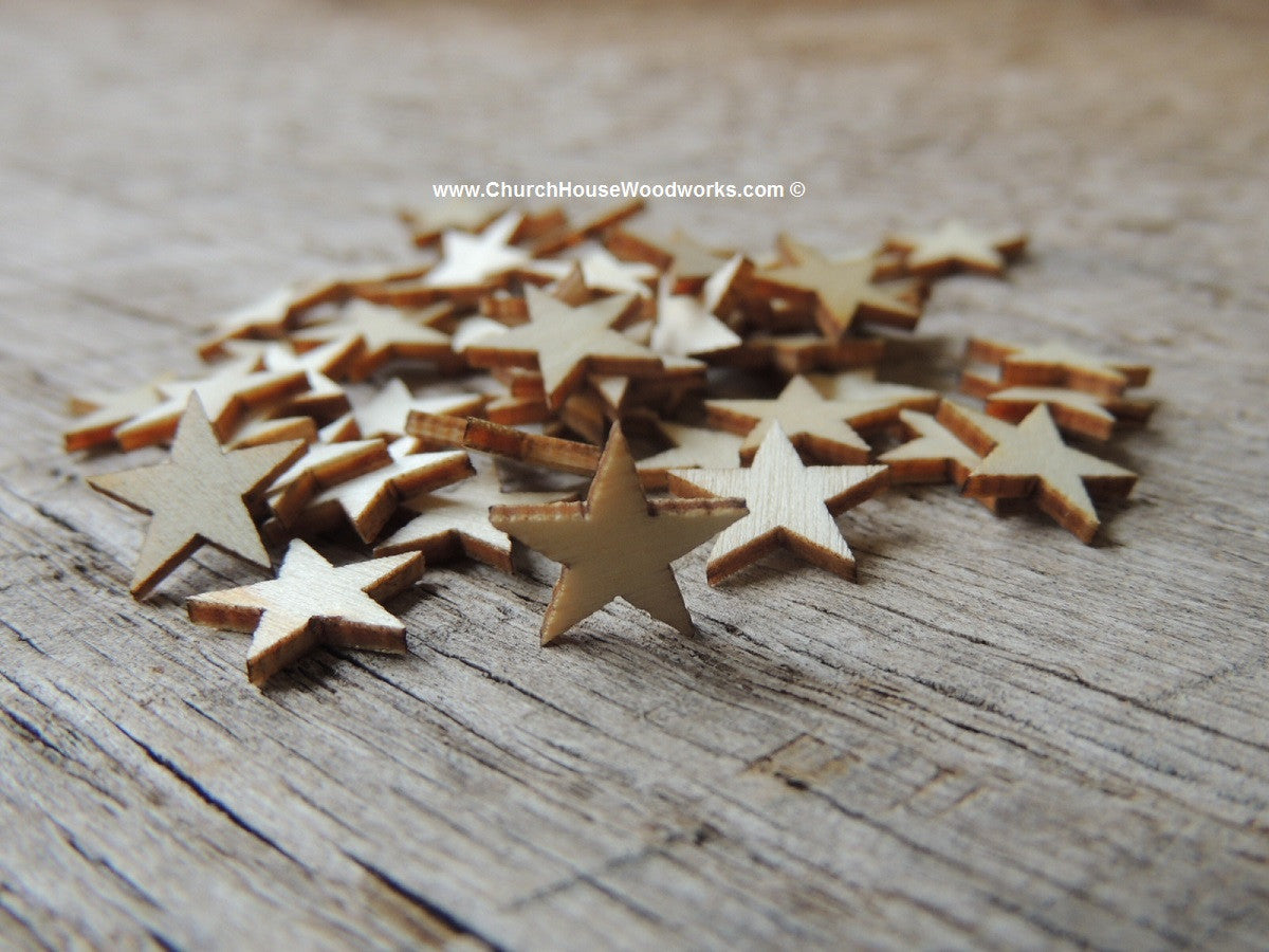 50 Tiny 1/4 inch Wood Stars- DIY, Flag Crafts, Flag Making – Church House  Woodworks